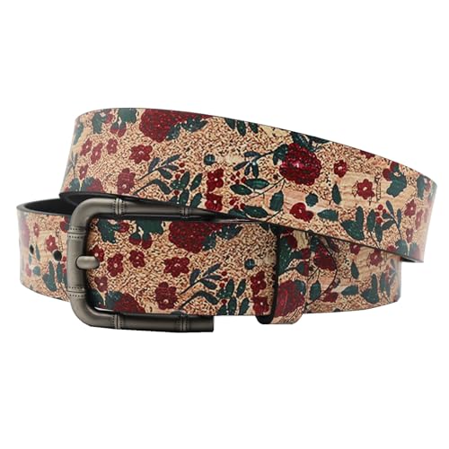 Ceinture imprimé floral avec boucle chic élégante pour affiner la silhouette