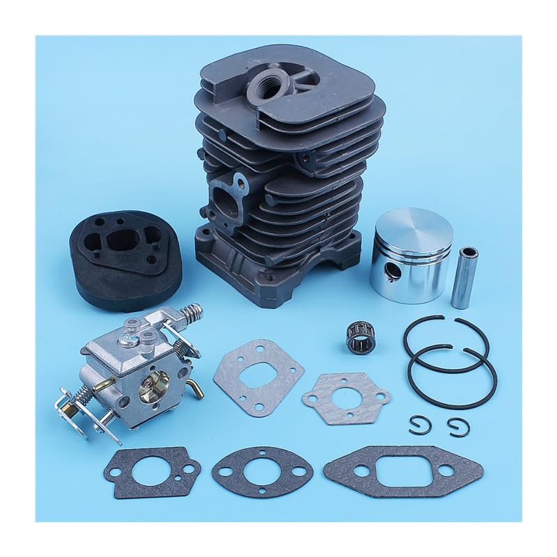 Tłok cylindra gaźnik zestaw uszczelek Carb dla partnera 350 351 370 371 420 390 391 formuła 5000 piła łańcuchowa 41mm dla Nikasil Plated