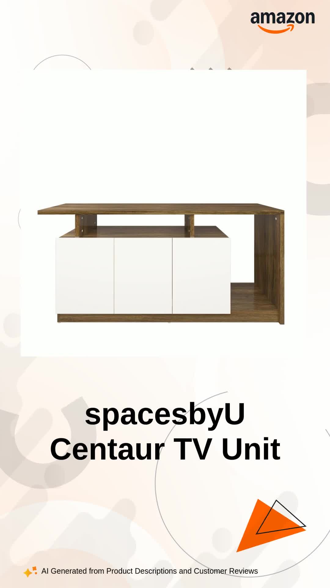uyu spacesbyU Engineered Wood Centaur TV Unit with Storage Cabinets