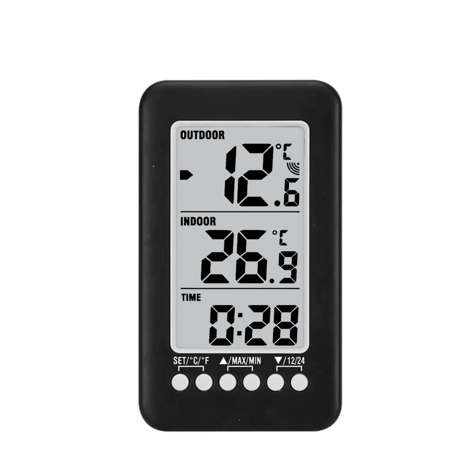 Stacja pogodowa, cyfrowy termometr z funkcją zegara, na zewnątrz, wewnątrz, LCD, bezprzewodowa, temperatura, elektroniczne termometry, stacja pogodowa, do domowego ogrodu