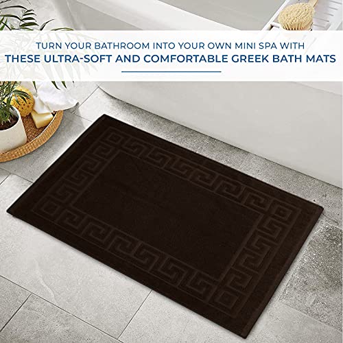 DAN RIVER Greek Cotton Bath Mats Set of 2 – Not a Bathroom Rug, Ultra Soft, Highly Absorbent & Machine Washable Bath Mat Towel for Bathroom Floor Mat – Durable, Quick-Dry, 20x32 Inches, Brown by DAN RIVER - Image 5