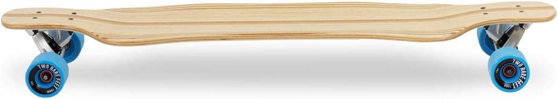 Two Bare Feet 'The Larry' 39in Pintail Bamboo Series Premium Longboard Skateboard (Blue wheels)