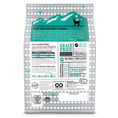 Image of I AND LOVE AND YOU Naked Essentials Dry Cat Food - Salmon + Whitefish for Hairball Care - Grain Free, Real Meat, No Fillers, 3.4lb Bag