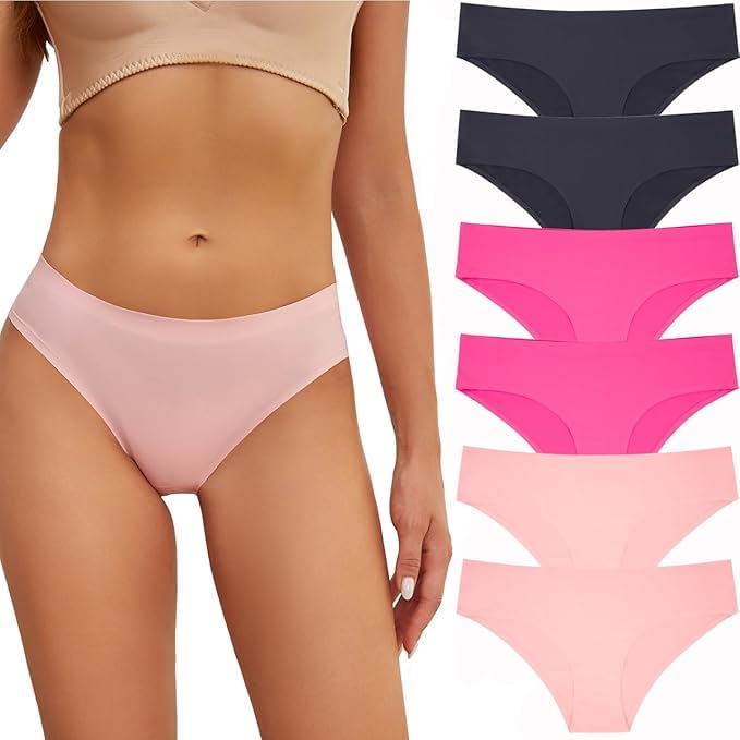 louryn koulyn Seamless Underwear for Women No Show Panties Invisibles Briefs Soft Stretch Bikini Underwears 6 Pack-picture-28