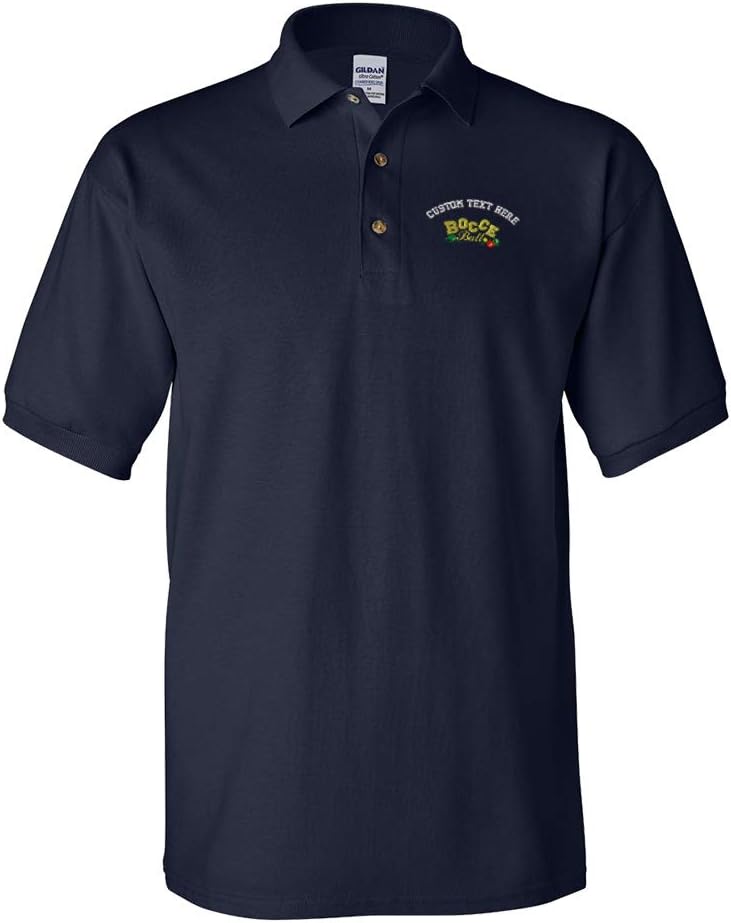 Custom Polo Shirts for Men Bocce Ball Embroidery Cotton Short Sleeves Golf Tees