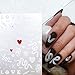 Produktbild 1 Blatt 3D Schwarz Weiß Schlange Nail Art Aufkleber Blätter Herz Transfer Papier Schieber für Nagel DIY Adhesive Decal Manicure 2020 Neu