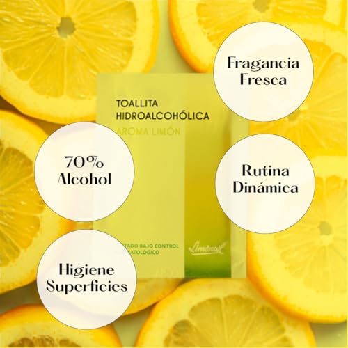Lingettes hydroalcoolisées 70 alcool mains surfaces lingette citron