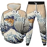 Stil und Details: Lustiger 3D-bedruckter Hoodie, Rundhalsausschnitt, Kapuze mit Kordelzug, lange Ärmel, Vordertaschen, Volldruck, atmungsaktiv, lustige Jogginghose mit Kordelzug, Unisex, Hervorhebung der Persönlichkeit.