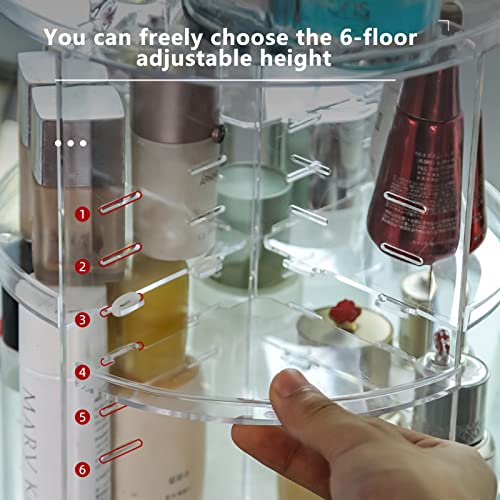 Bathroom Organizer, Rotating Makeup Organizer 360° Bathroom Organizer Countertop, Diy Adjustable Rotating Makeup Organizer, Vanity Organizer And Bathroom Shelves For Desktop Bathroom Countertop Black #TOP4