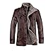 DorkasDE Herren Mantel Wintermantel Jacke Winterjacke Baumwollgefuetterte Mantel PU Material