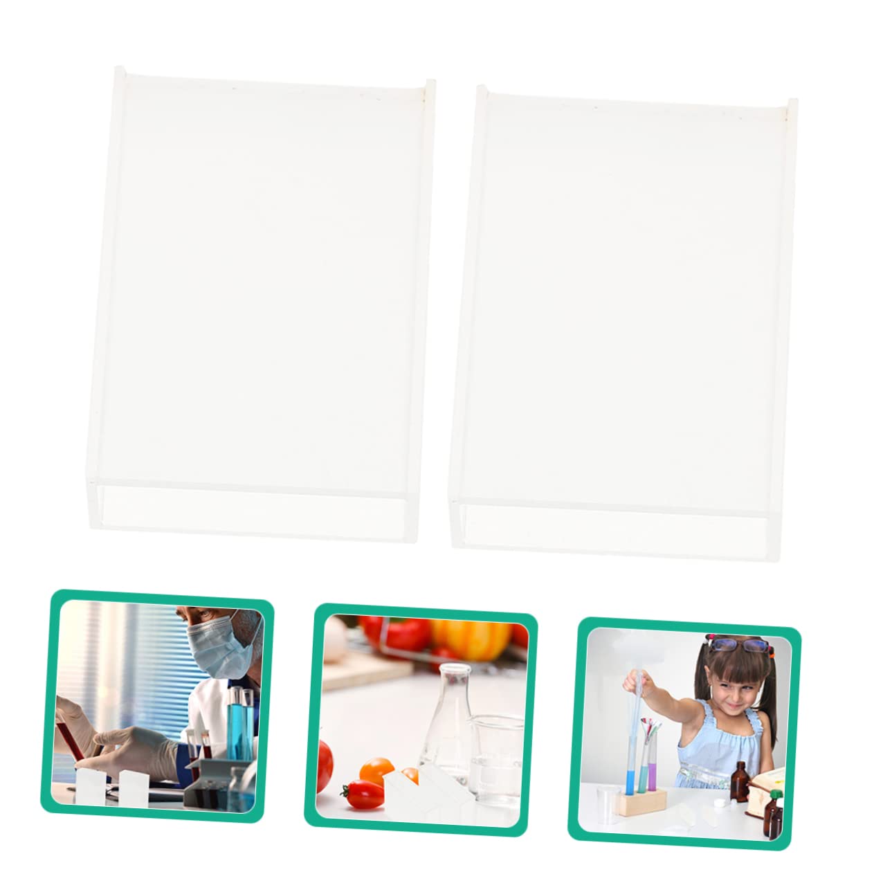 Iplusmile 2pezzi Cuvette Di Per Spettrofotometria Strumento Per Analisi Di Campioni Laboratorio Compatibile Con Spettrofotometri E Fotometri - 2