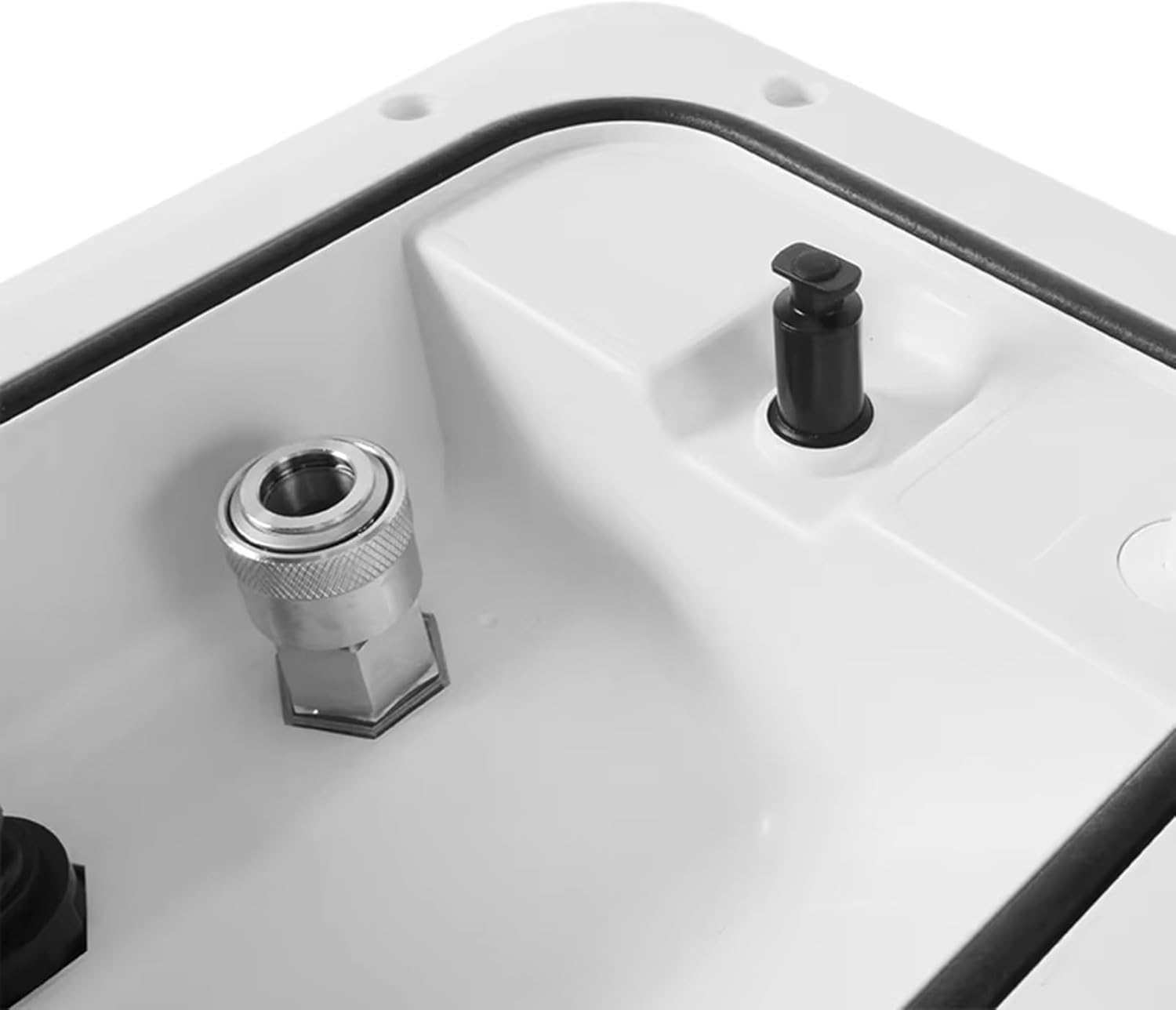 RV Square Gravity Water Filler, Lockable Electric Inlet with Dust Plug, Water Inlet Replacement for Motorhome Camper Marine
