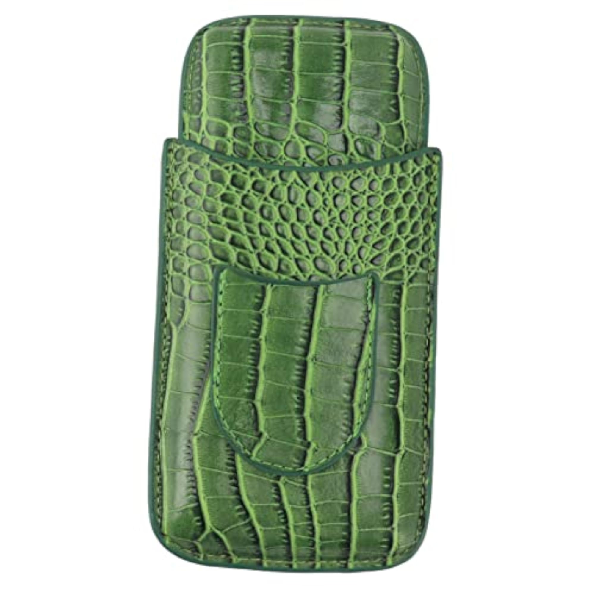 Leather Cigar Case with Fluent Edge, 3 Finger Design