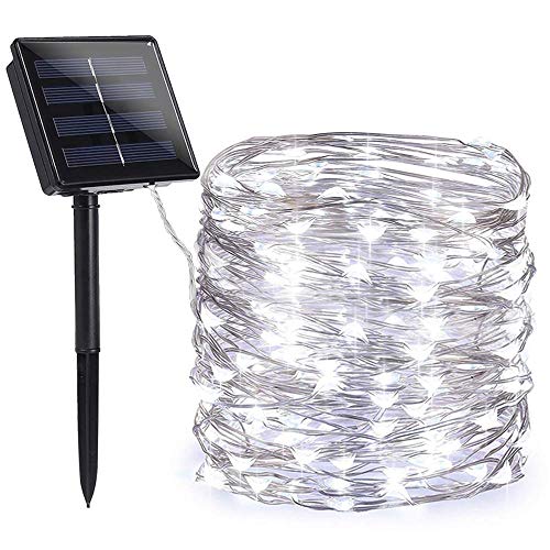 Toodour Solar String Lights, 72ft 200 LED 8 Modes Solar Fairy Lights, Waterproof Solar Outdoor String Lights, Copper Wire Fairy Lights for Garden, Party, Wedding, Holiday Decorations (White)