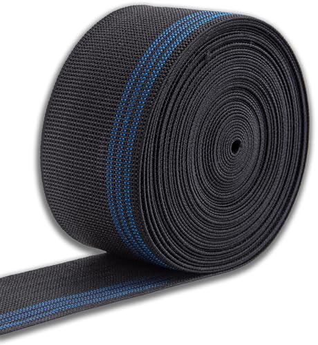 IPEA Correa Elástica para Sofá, Sillas, Tapicería, Sillones – [ 10 Metros ] - Made in Italy – Ancho 70 mm - Cuerda de Tracción de 3 Rayas para Ssientos y Respaldos – Elasticidad 70%