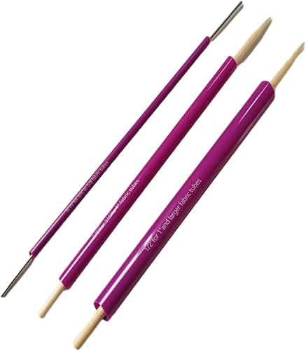 Miniatura 4 de YICBOR Juego de tela de giro rápido, 3 tamaños de tubo de tela de giro rápido y 1 pieza de bodkin de punta de bola incluida, herramienta de costura