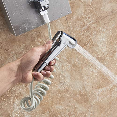 FUZ LED Shower wall Panels Tower System,Rainfall Waterfall Shower Head+Massage Body System Jets+Hand Shower+Tub Spout+Bidet Tap Multi-Function Bath Shower System,Brushed Nickel… by FUZMONOERE - Image 5