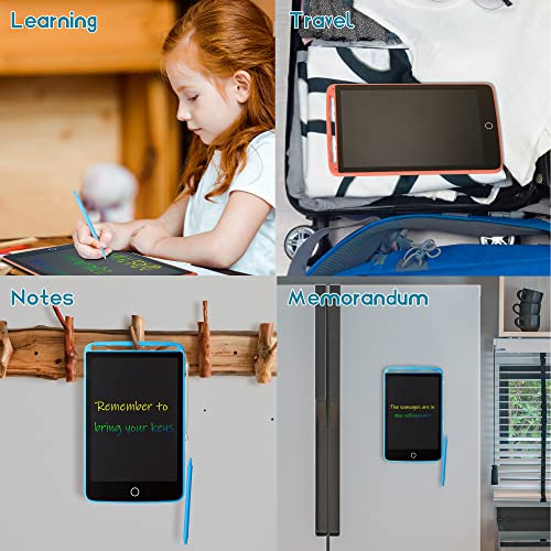 2 Pack LCD Writing Tablet for Kids, 10inch Colorful Screen Drawing Board with Stylus & Magnets, Educational Toy Including Learning Copy Cards, Erasable Doodle Pad to Gift Boys Girls Age 3 4 5 6 7 8