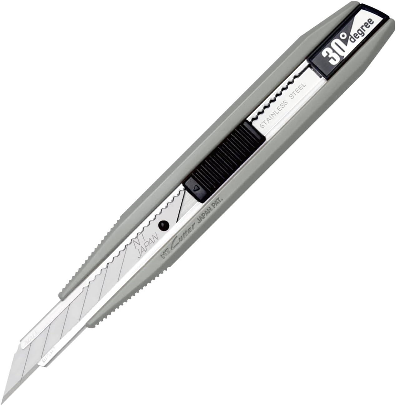 NT Cutter Precision Auto-Lock Utility Knife, Wide & Flat Body with 30-Degree Blade, Stone Gray, 1 EA (AR30D-SG)