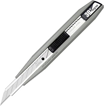 NT Cutter Precision Auto-Lock Utility Knife, Wide & Flat Body with 30-Degree Blade, Stone Gray, 1 EA AR30D-SG