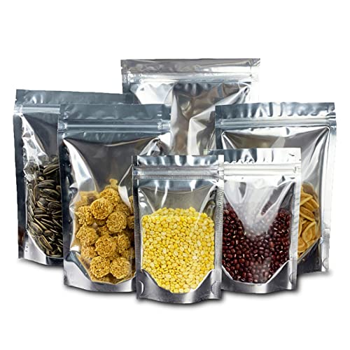 PERCUST 30枚入 チャック付き アルミ袋 自立 コーヒー豆 保存 遮光 袋 小分け袋 冷凍 フードセーバー 真空パック 袋 防湿 防カビ 収納袋 食品ポーチ (18x26cm-30枚)
