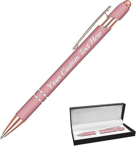 ABIsedrin Bolígrafos personalizados a granel con punta de lápiz capacitivo bolígrafos de grabado personalizados bolígrafo suave al tacto con nombre