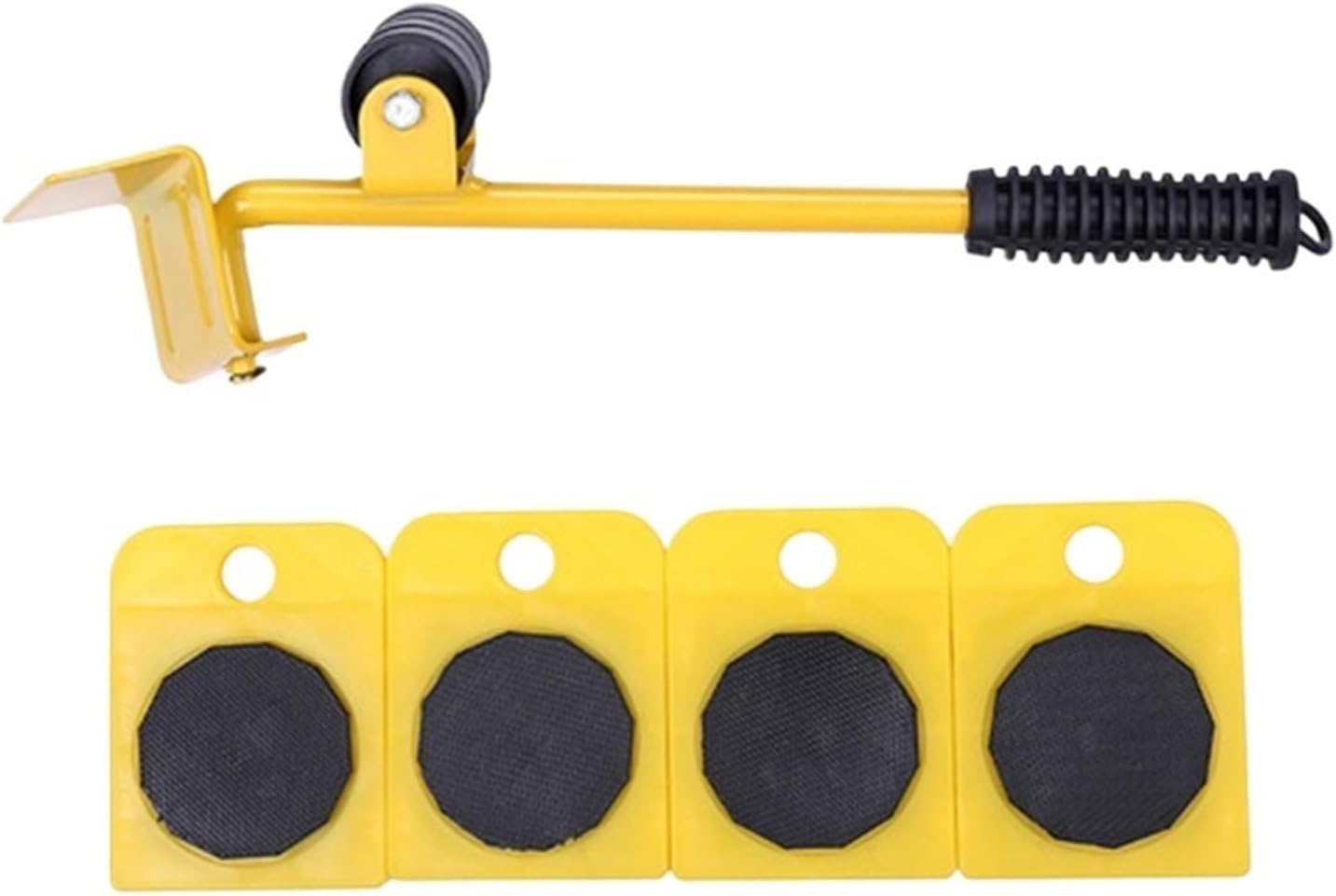 Furniture Sliders, Furniture Mover Tool Set Heavy Stuffs Moving Roller with Bar Lifter with Wheel Professional Too,for Moving Heavy(Red 5PCS 1 Set)