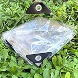 Telone trasparente per esterni, antivento, in plastica, con occhielli in alluminio, impermeabile, per patio, serra, pergolato