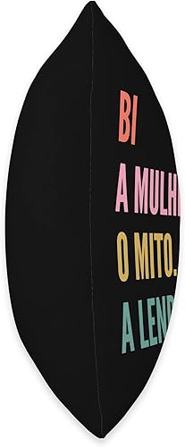 Miniatura 2 de Designs De Nomes Engraçados Para Mulher Funny Portuguese First Name Design-Bi Throw Pillow 16x16 Multicolor