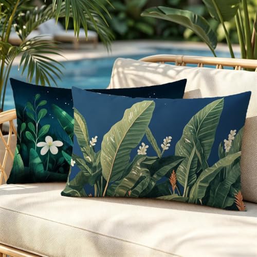 Coussin extérieur imperméable vert 40x80 effet lin finition premium - 6