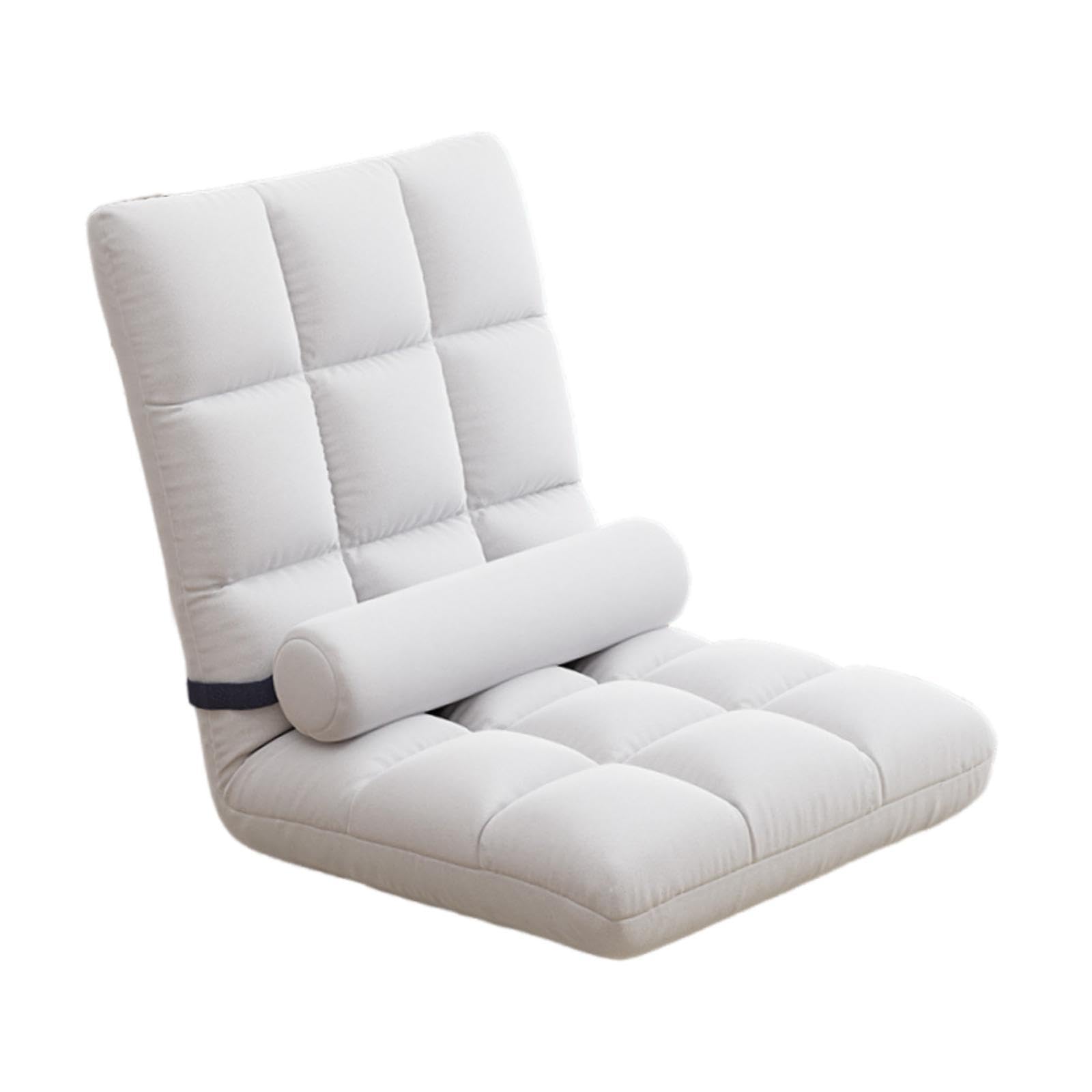 Fenteer Sillón de Suelo con Respaldo, Moderno sofá Perezoso, 5 Posiciones, para Juegos de apartamento, Blanco