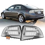 USR 04-08 UA6 / UA7 Tail Light – Rear Tail Lamps Cover Set (Left + Right) Compatible with 2004-2008 Acura TL 4D Sedan All Models Base and Type-S (CLEAR LENS TAIL LIGHTS with BULBS)