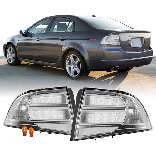 USR 04-08 UA6 / UA7 Tail Light – Rear Tail Lamps Cover Set (Left + Right) Compatible with 2004-2008 Acura TL 4D Sedan All Models Base and Type-S (CLEAR LENS TAIL LIGHTS with BULBS)