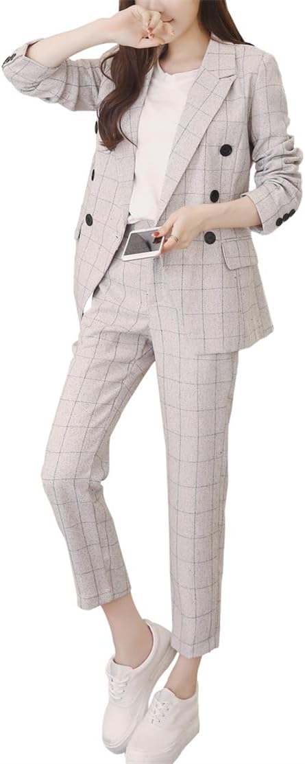 [ZHENGTU] レディース セットアップ スーツパンツ デイリースーツ パンツスーツ テーラード ジャケット 上下 2点セット