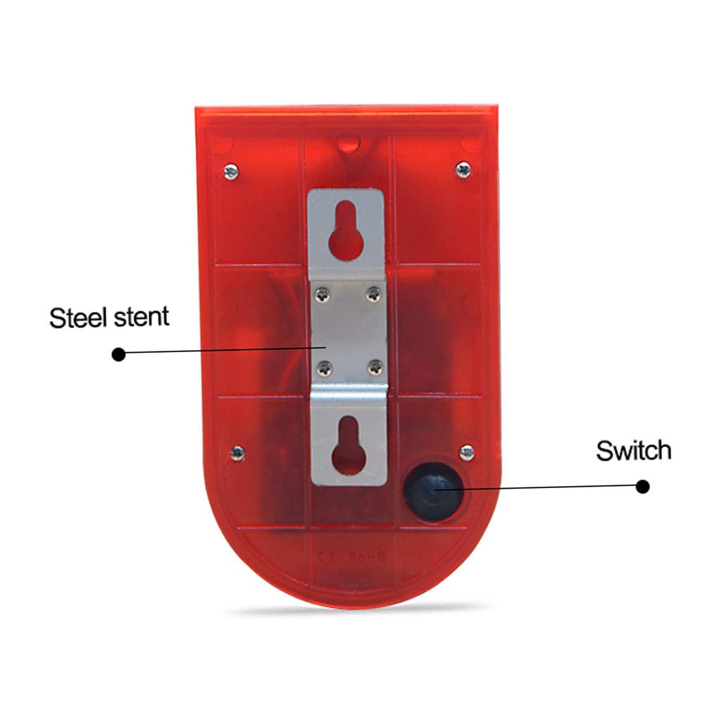 Solarny alarm bezpieczeństwa IP65, wodoodporny czujnik ruchu LED, migająca lampa, 110 dB, głośna syrena, system alarmowy do domu, gospodarstwa, sklepu, ogrodu, willi (2 szt.)