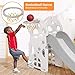 Toddler Slide, Ronipic 3 in 1 Slide for Kids, Freestanding Game Slide with Extra Long Slipping Slope and Basketball Hoop, Kids Slide Climber Set for Indoor Outdoor Ideal Gift Toys for Boys and Girls