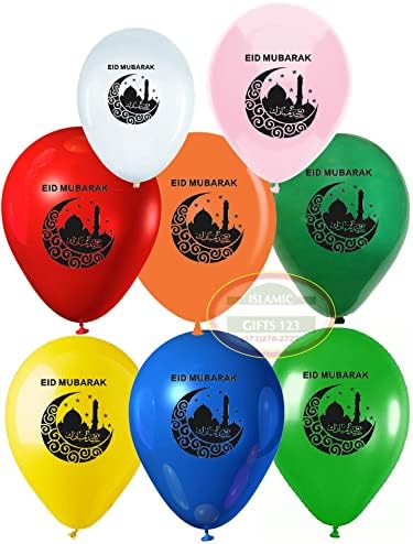 Eid Balloons [ 40 Pack ] Eid Decorations Eid Mubarak Wall Decoration Eid Favors Ramadan Gifts Islamic Decoration Wholesale Islamic Gifts 123 BUY BY BULK (40)