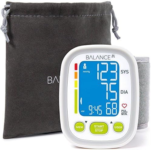 Balance Wrist Blood Pressure Monitor from GreaterGoods, Ultra Portable High Accuracy Readings with Easy-to-Read LCD, Two User Support