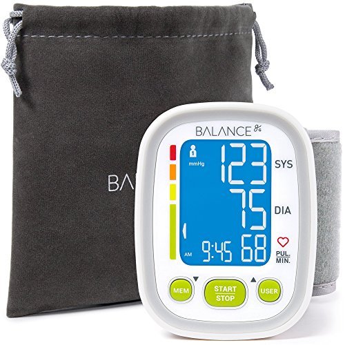Balance Wrist Blood Pressure Monitor from GreaterGoods, Ultra Portable High Accuracy Readings with Easy-to-Read LCD, Two User Support