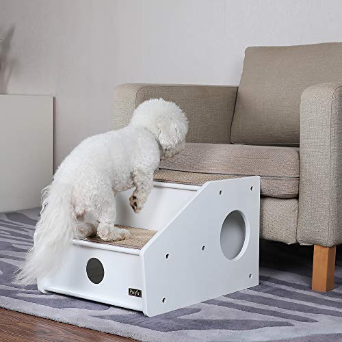 Petsfit Hundetreppe Katzentreppe Haustiertreppe für kleine Hunde Katzen, 2-stufig, 53cm u00d7 43 cm u00d7 35cm