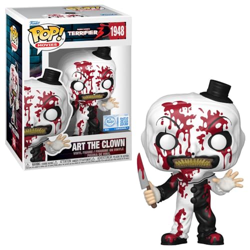 Funko POP! Movies Terrifier 3 Art The Clown Vinyl Figur Exclusiv Number 1948 4.2 Inches Tall Blood Splatter Details