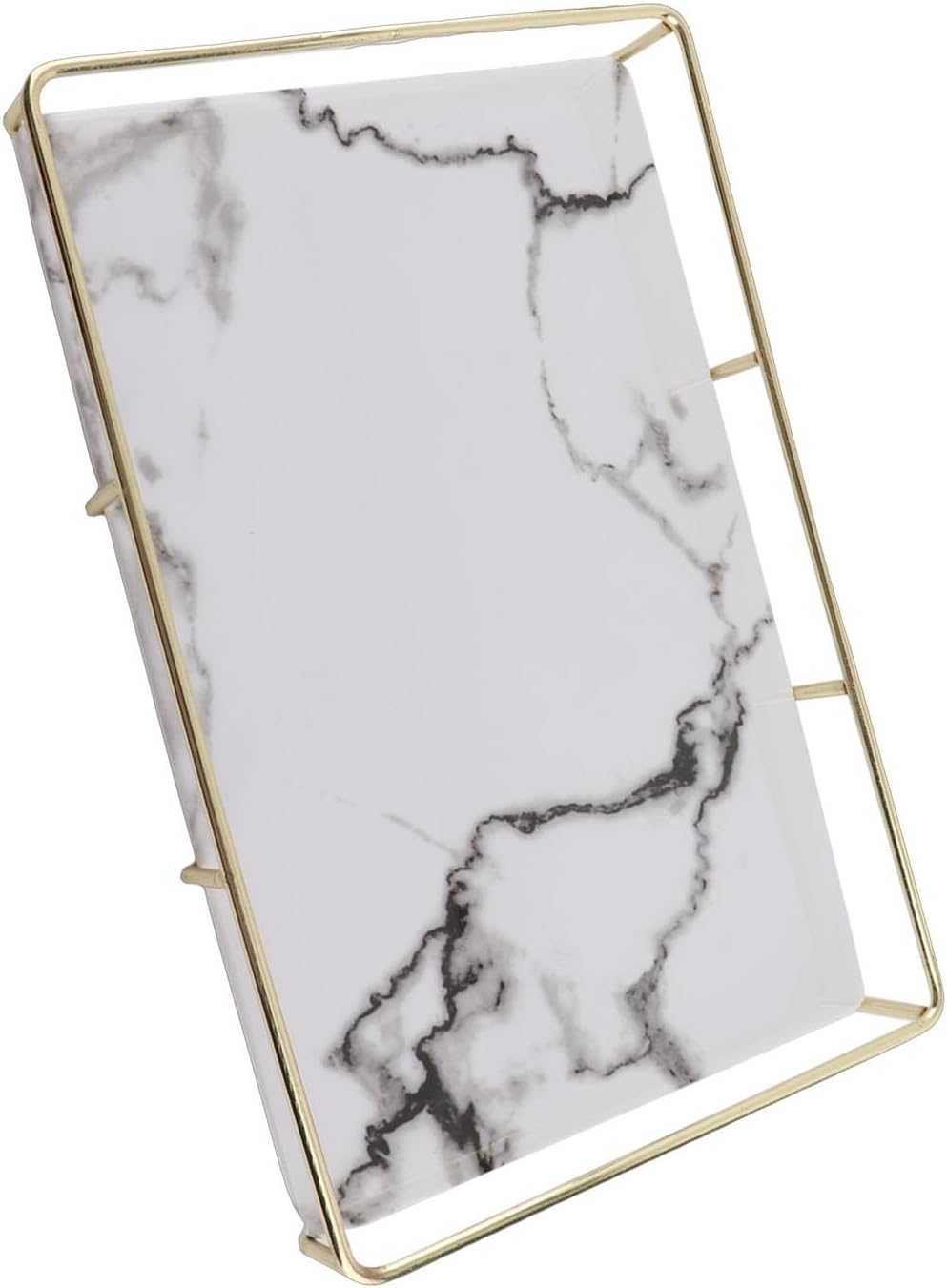 Acrylic Vanity Tray with Rustproof Iron Frame, Large Cosmetic Organizer for Perfume Jewelry Makeup, Removable Tabletop Decoration Holder for Bedroom Bathroom