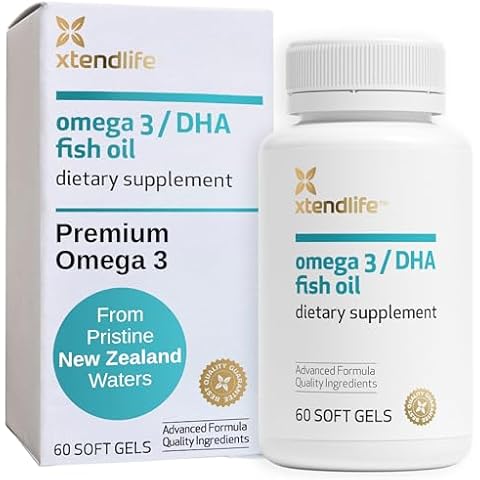 Xtendlife Omega 3/DHA Fish Oil 1100mg (700mg DHA), Omega 3 Supplement for Heart, Brain & Joint (60 Count) Cover