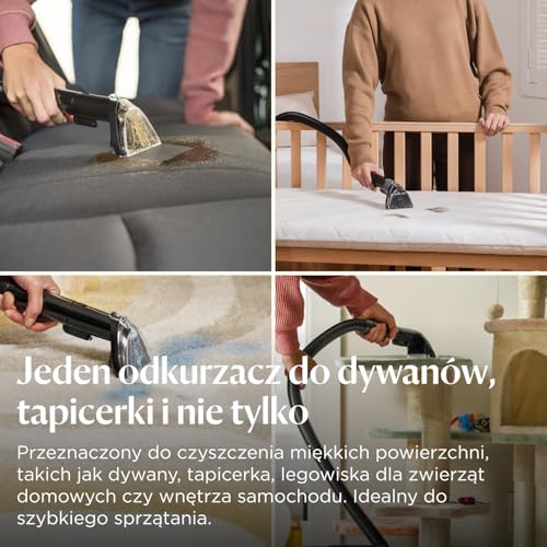 BISSELL SpotClean ProHeat Advanced, Odkurzacz piorący do tapicerki, Kompaktowy odkurzacz wielofunkcyjny do dywanów, mocny silnik 1125W, System Triple-Cleaning do trudnych plam, Przewodowy, 3924N