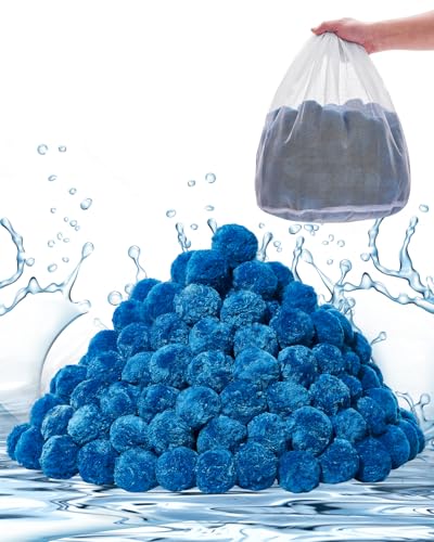 VEVOR Pool Filter Balls for Sand Filter, 3.1 lbs, Filter Balls Replace Pool Filter Sand, Reusable Blue Polyester Fiber Filter Media with Wash Bag, for Swimming Pool Aquarium Tank Above Ground Pool