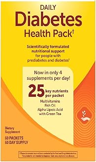 Textila Nature Made Diabetes Health Pack, Pack of 1, 60 packets each pack, bundle with Pill Organizer