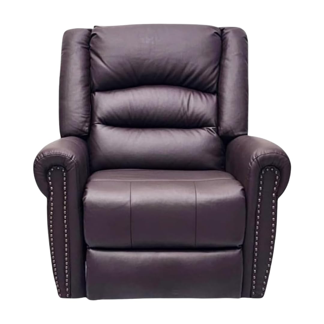 Multi Home Furniture Brown Coffee Electric Recliner Chair for Living Room – Lazy Sofa Chair with Massager & Multiple Modes, Footrest, Lumbar Support, PU Leather Sofa Fabric Recliner Sofa Single Sofa