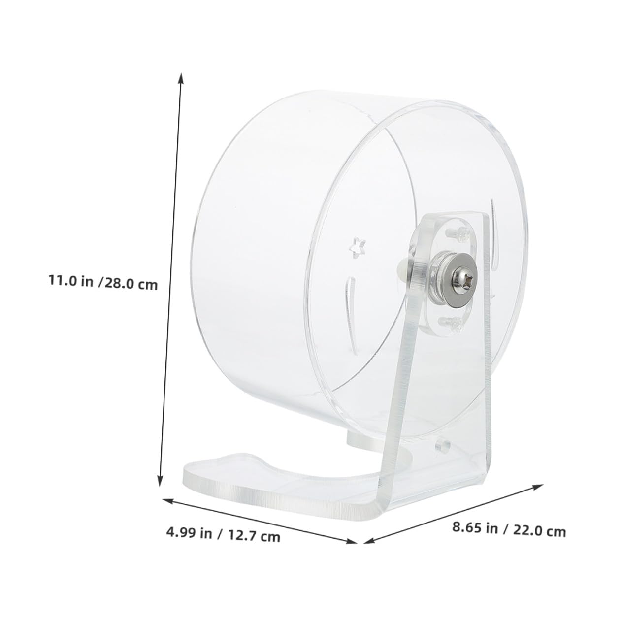 ifundom Rueda para Hámster Silenciosa con Soporte Rueda Acrílica Transparente para Ejercicio de Pequeños Roedores Juguete para Gerbils y Chinchillas Fácil Instalación