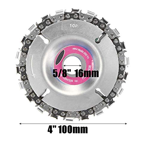4 Inch Grinder Chain Saw Disc Wood Carving Disc 22 Tooth 5/8 Inch Center Hole for 100 115 Angle Grinder - Thumbnail 7