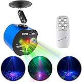 Disco Lights,3 Lens Party Laser Lights Dj Stage Strobe Lights Projector Effect Sound Activated with Remote Control for Xmas Bar Parties Karaoke KTV Christmas Halloween